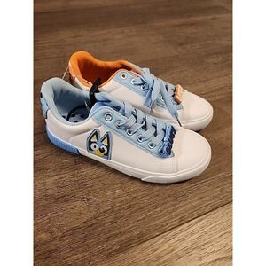 BLUEY & BINGO Women's White & Light Blue Court Sneakers Shoes Size 6 NWT